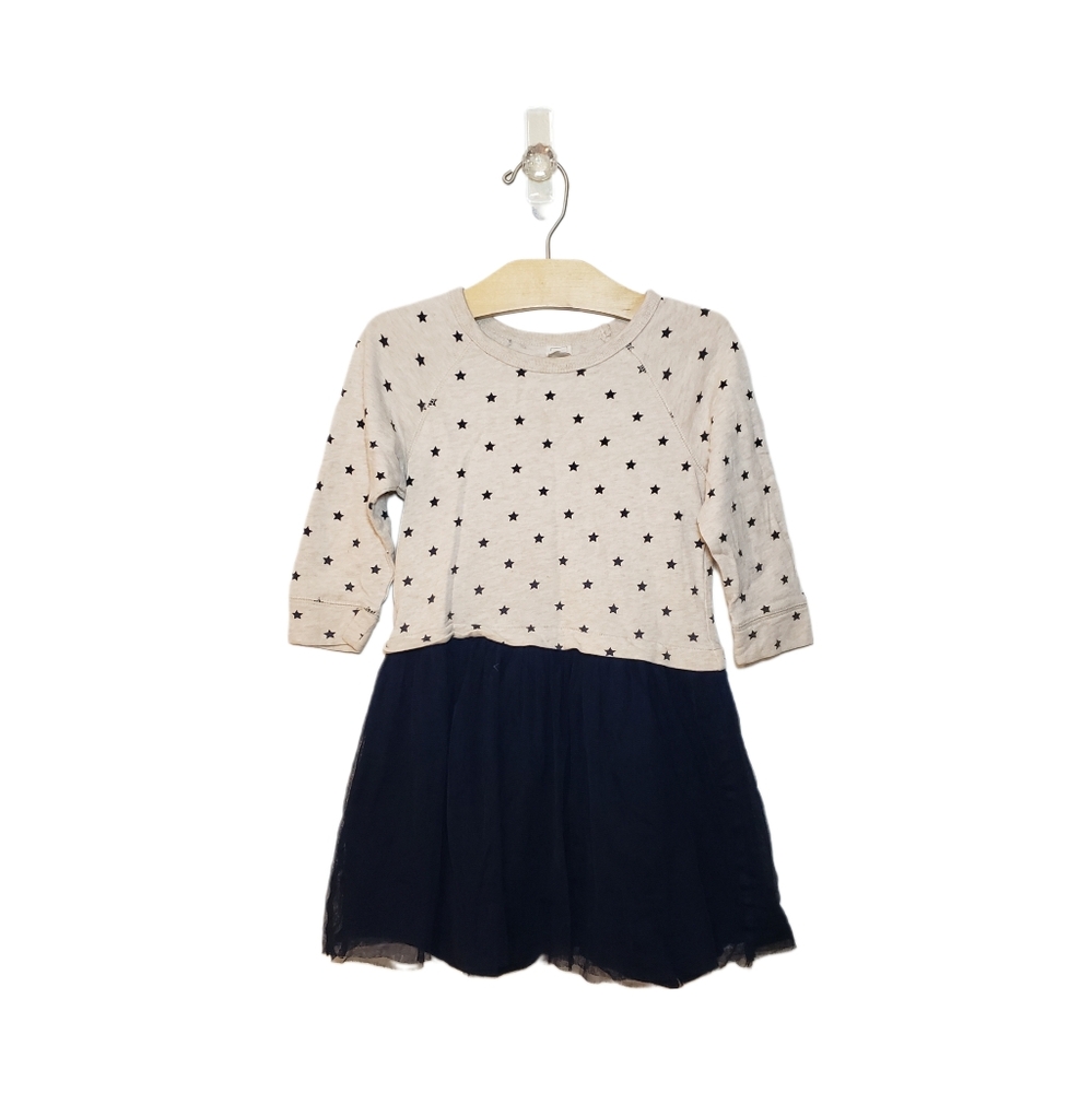 Baby Gap 5T Star Sweatshirt Navy Tulle Skirt Long Sleeve Dress